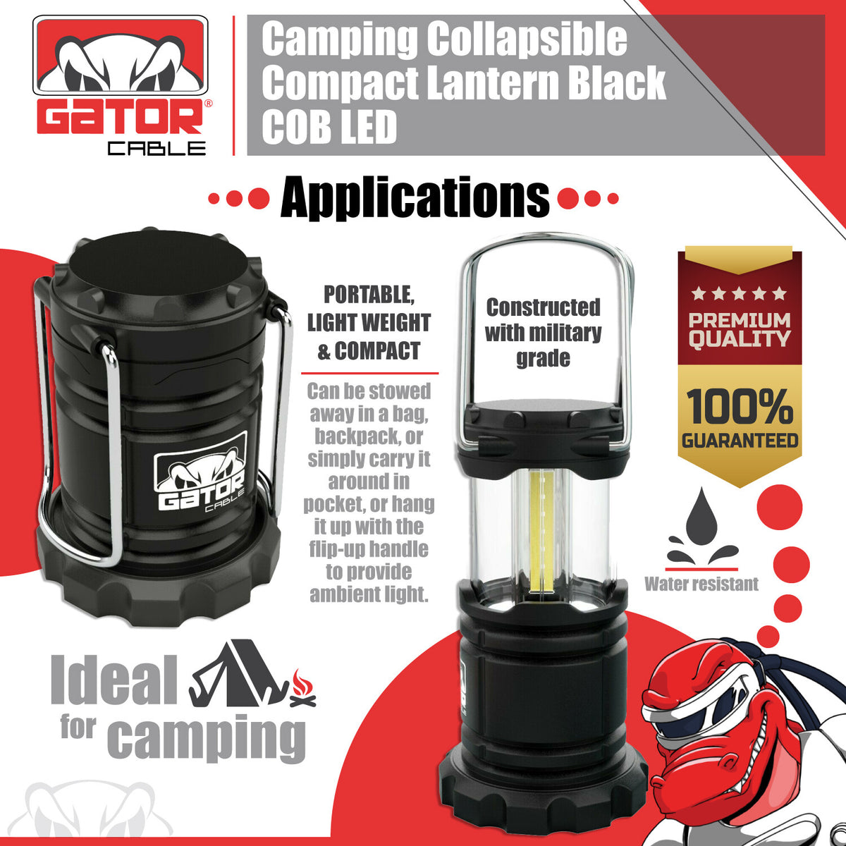 Portable Camping LED Lantern Set 2 Pack Bright Hurricane Light Battery Powered