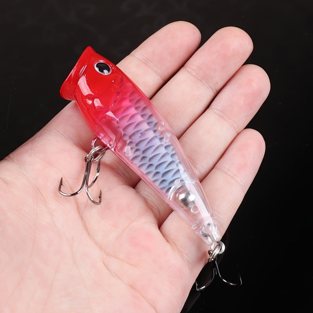 10pcs Popper Fishing Lures Topwater Hard Bait Swimbaits for Freshwater & Saltwater