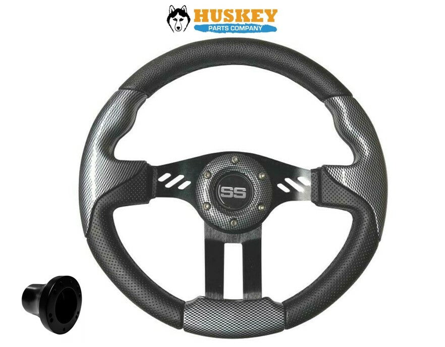 Yamaha Carbon Fiber Golf Cart Steering Wheel & Adapter - 12.5 Inch