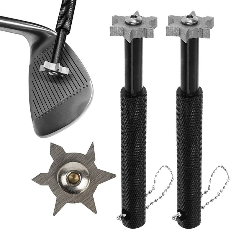 Golf Club Groove Sharpener Tool for U and V Grooves - Durable Steel, 1-2 Pack