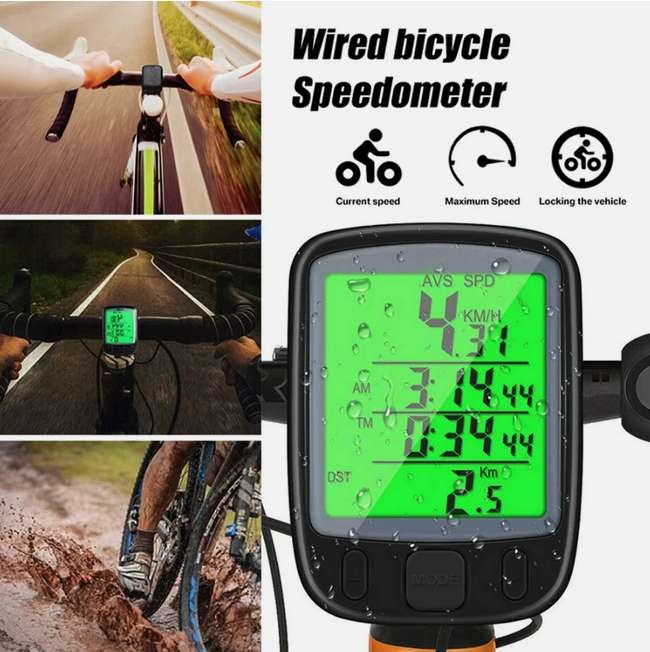 Wireless Digital Bicycle Speedometer with LCD Odometer and Waterproof Design