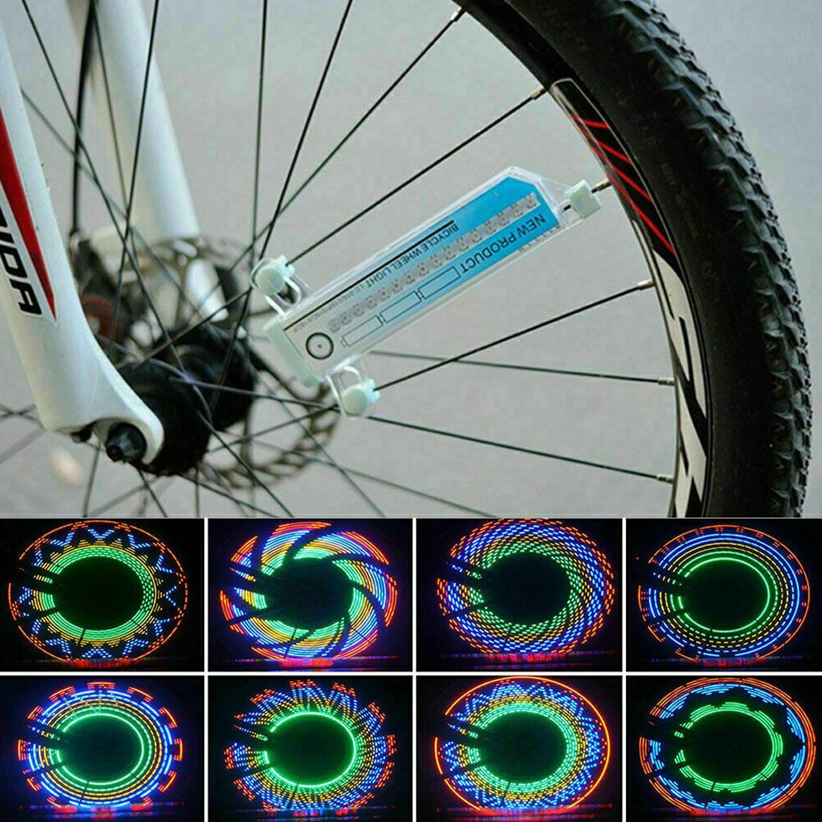 Colorful LED Bicycle Spoke Lights - 32 Patterns, Waterproof, for Night Riding