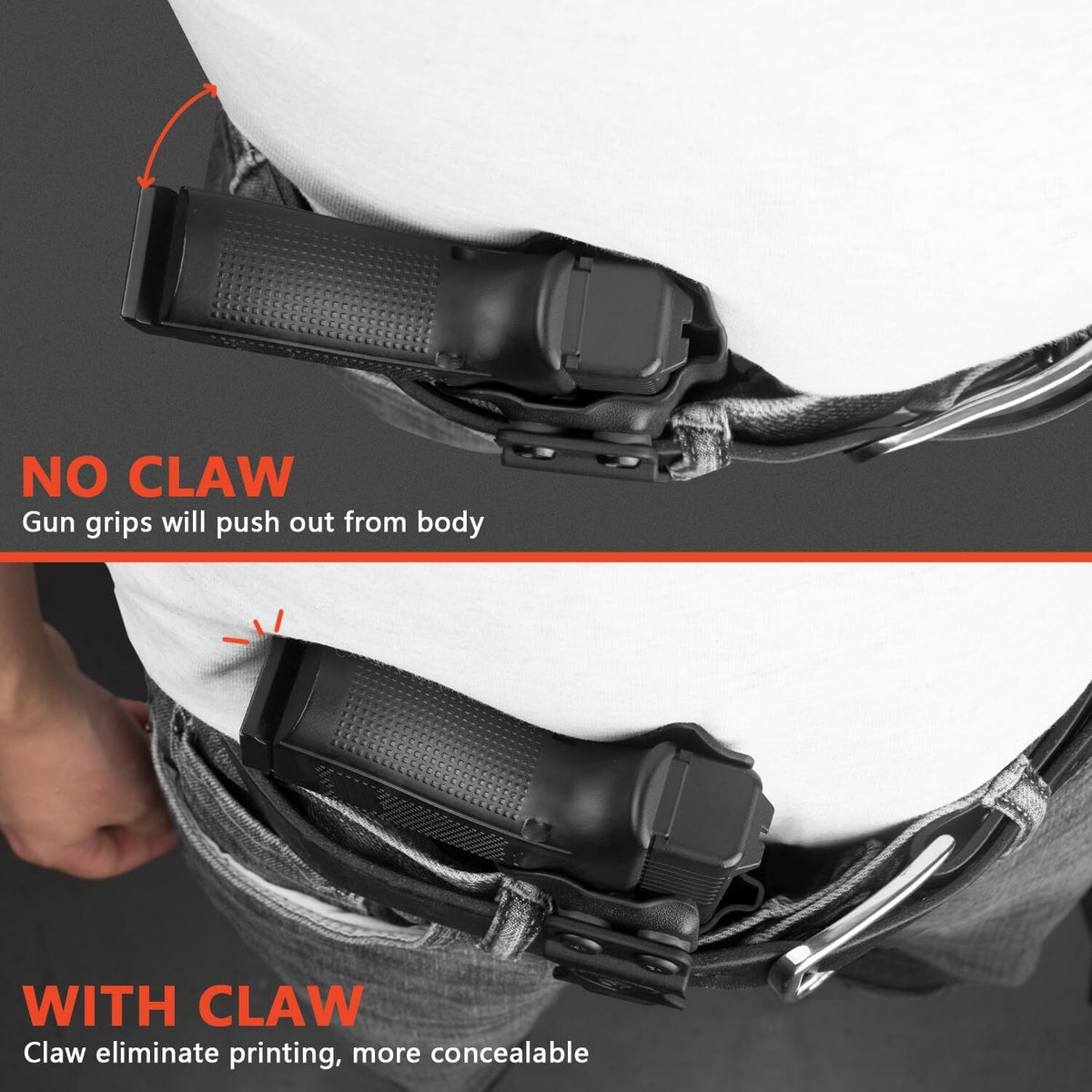 Holster Claw Kit for IWB Holsters - Ambidextrous Concealment Wing Adjustable