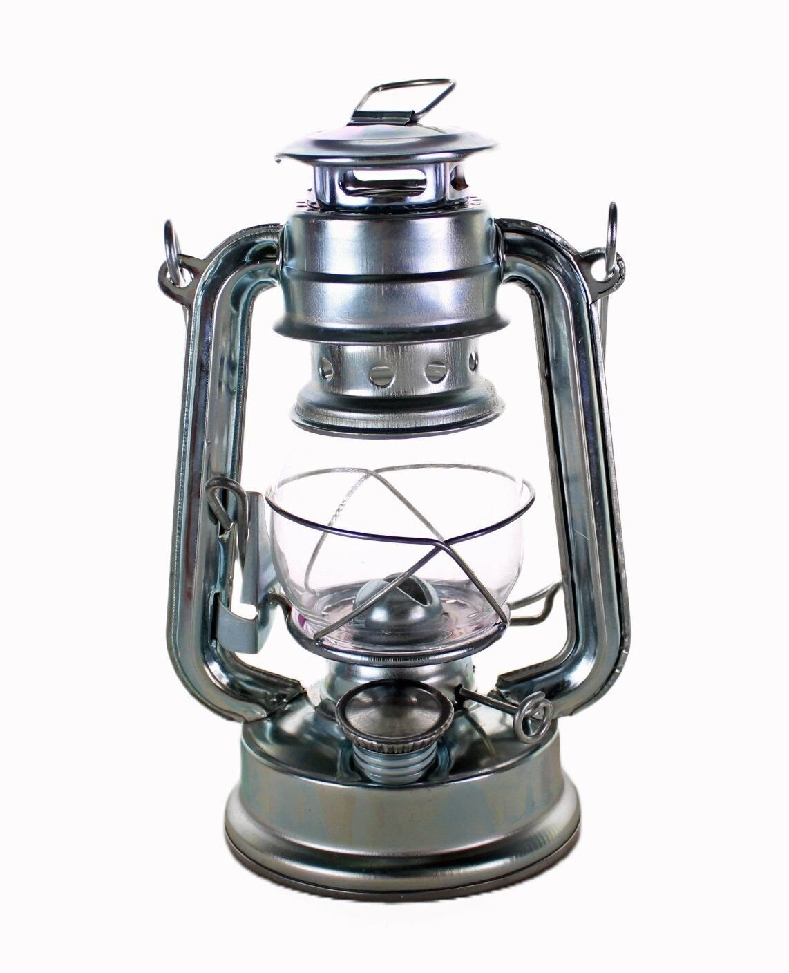 Kerosene Oil Lantern - Emergency Hanging Camping Light - Small Silver