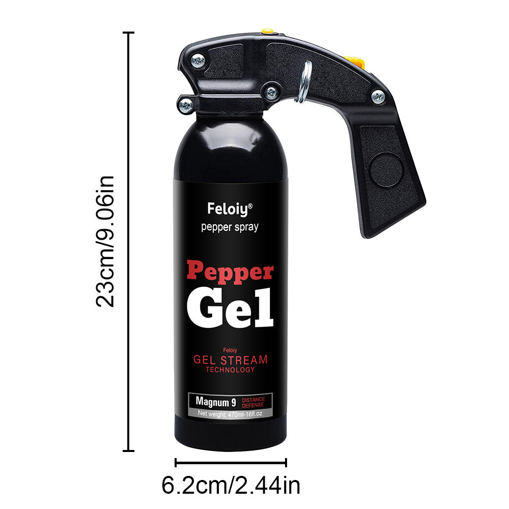 Pepper Gel Self-Defense Spray 16 oz with Targeted Deployment - Max Range & Angle