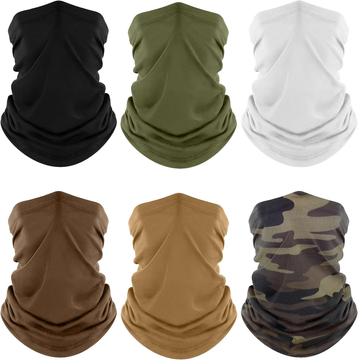 6 Pack Cooling UV Protection Neck Gaiters - Breathable Face Masks for Outdoor Activities