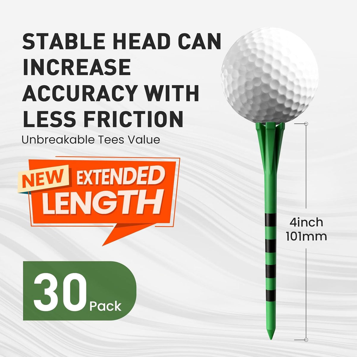 30 Pack Extra Long Plastic Golf Tees 4 or 5 Inch Unbreakable Driving Range