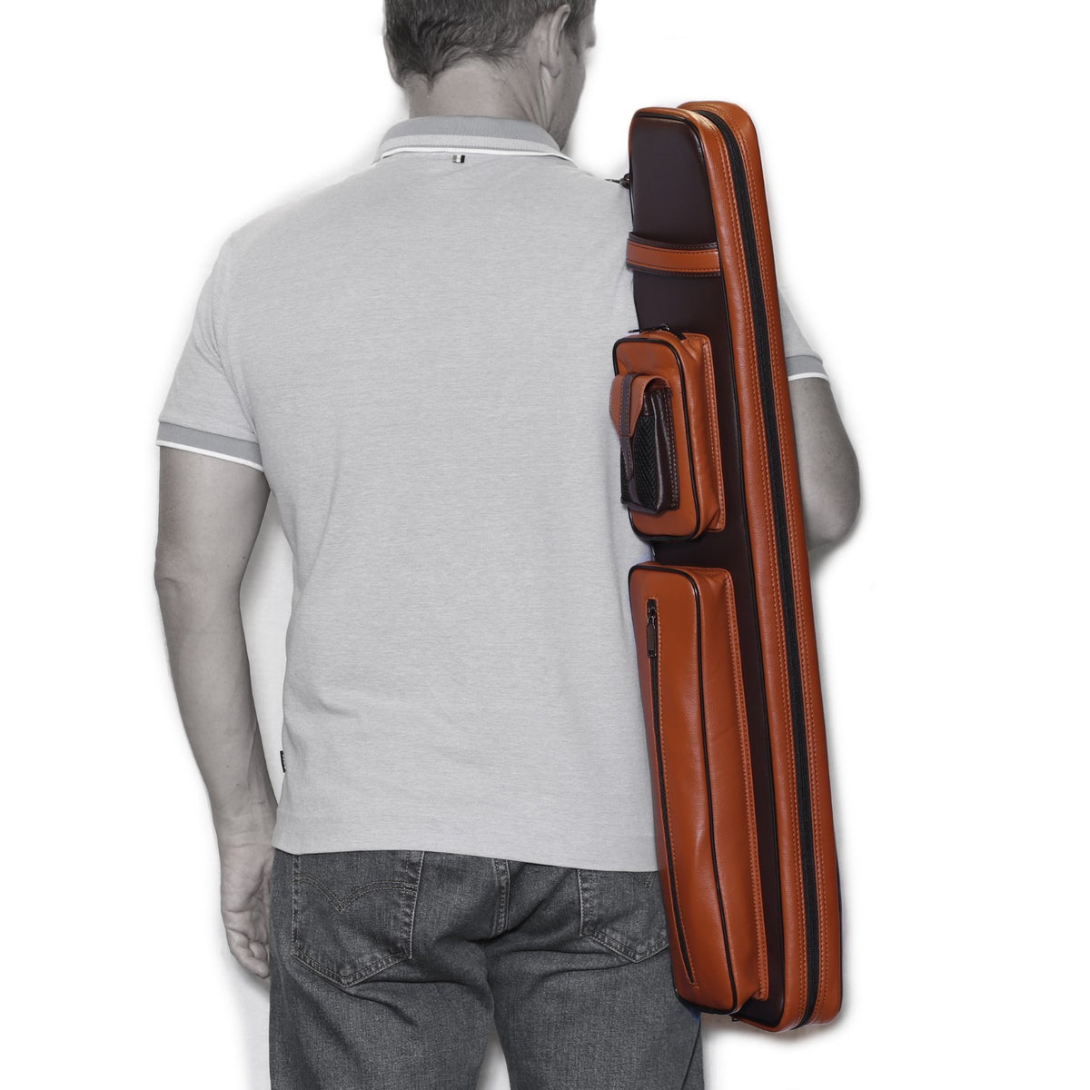 OKKO 2x4 Pool Cue Soft Case Brown/Dark Brown