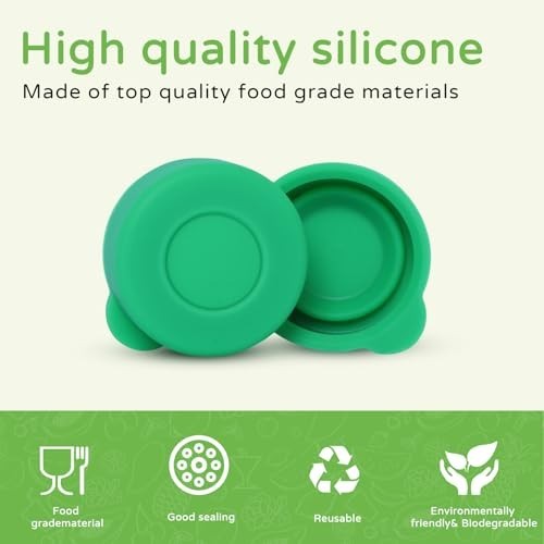 Reusable Silicone Milk Bottle Caps 48mm Green Pack of 6 for Glass Bottles