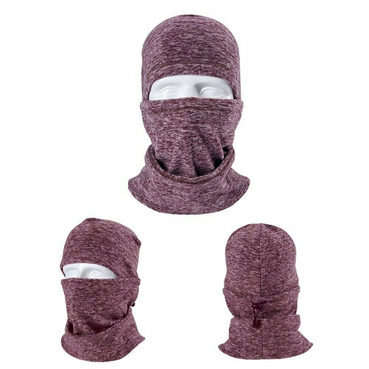Unisex Winter Thermal Face Mask with Neck Gaiter - Windproof Fleece Ski Hat