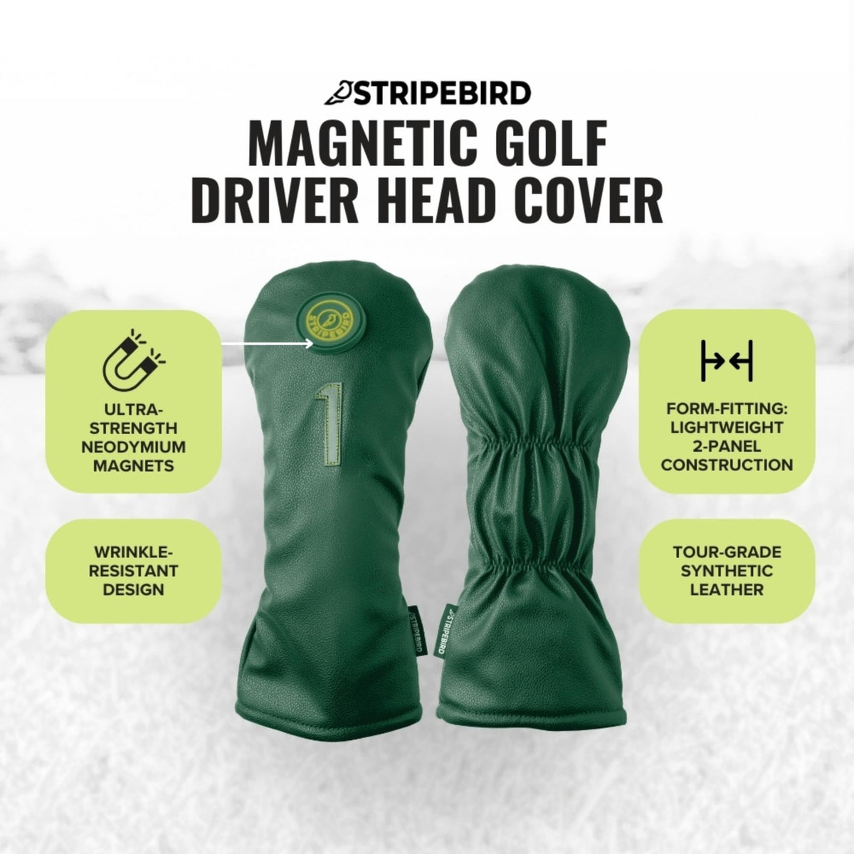 Magnetic Golf Driver Head Cover - Neodymium Magnetically Attachable