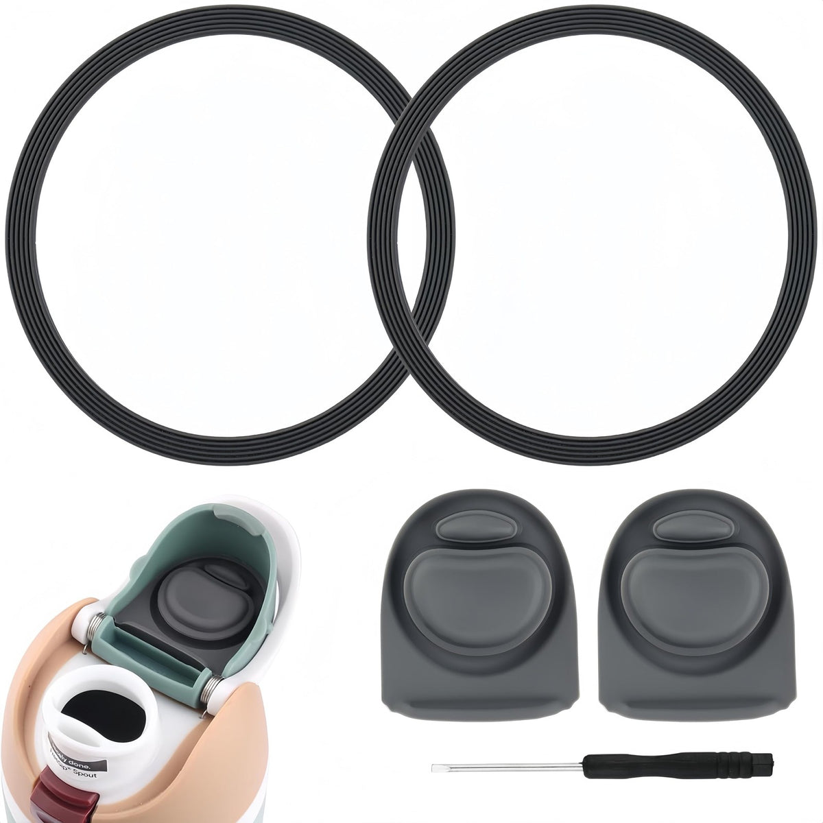 Replacement Silicone Water Bottle Gasket & Stopper Set for Owala 16-40oz