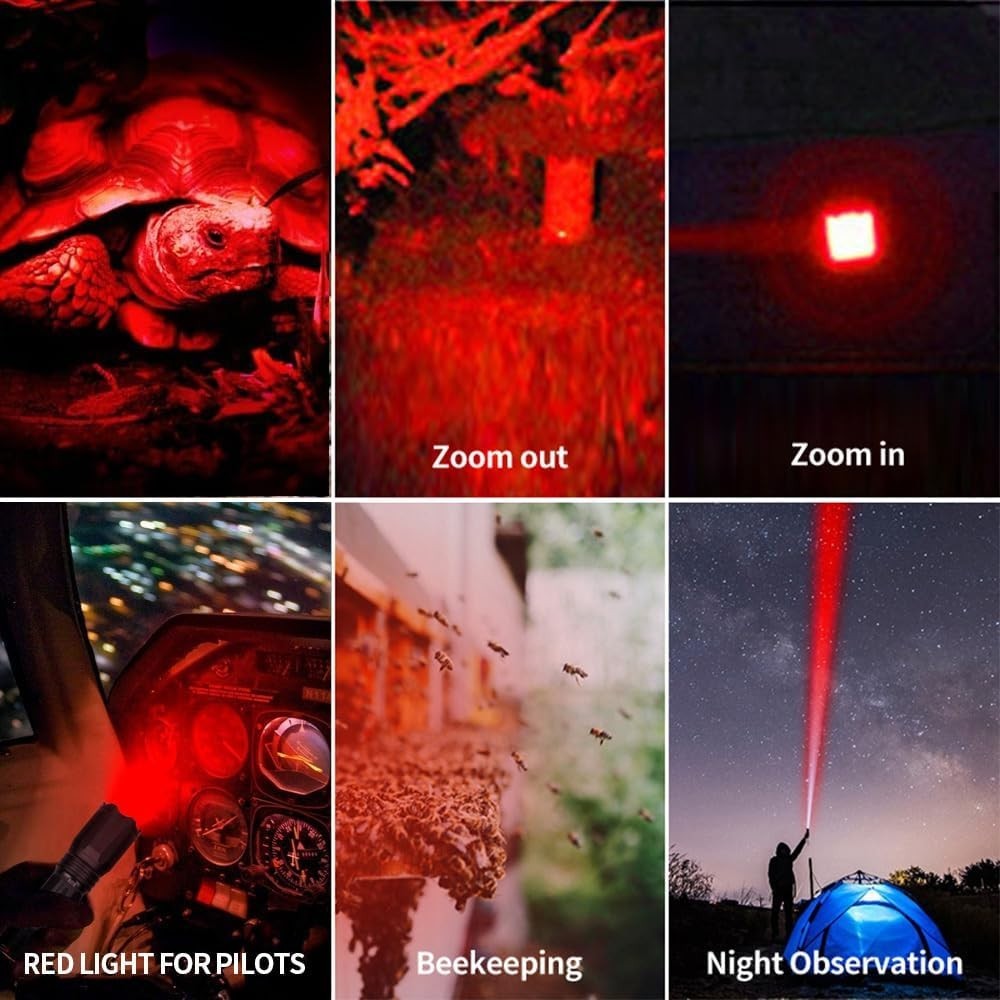 Rechargeable Hunting Blood Trail Light with 4 Color Modes and USB Charging