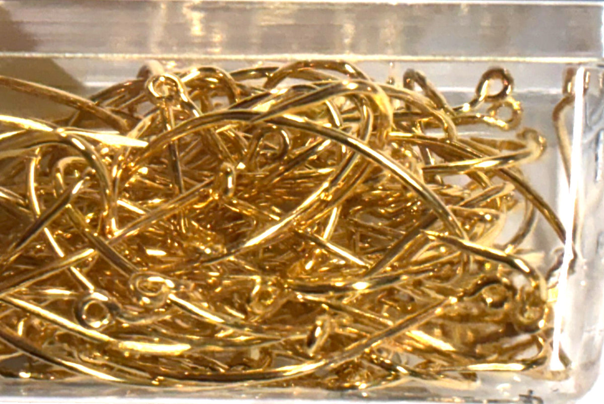 All Purpose Wide Gap Kahle Fishing Hooks - Size 1/0, Gold, 100 Pack