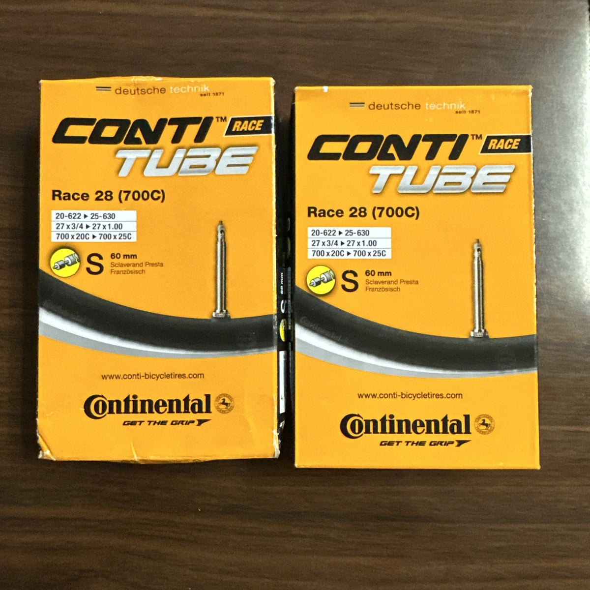 Cycling Inner Tubes 28 Inch for 700C Wheels - 60mm Valve, Pack of 2