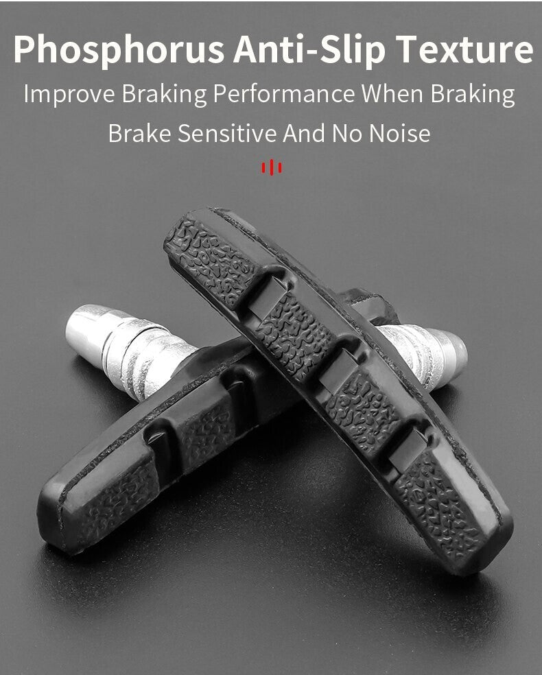 High-Grade Bicycle V Brake Pads Set - 70mm Black for Mountain & City Bikes
