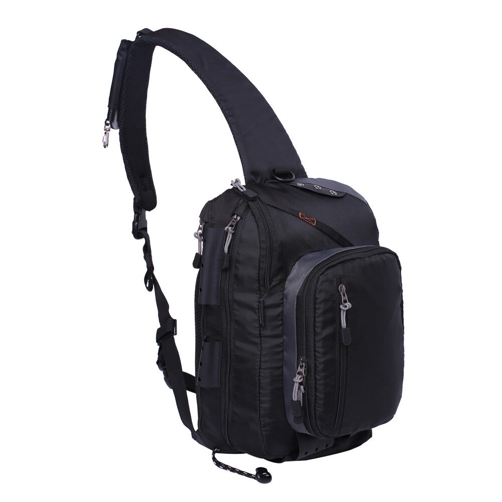 Fly Fishing Sling Bag with Multiple Pockets and Fly Patch - Lightweight Durable Chest Pack