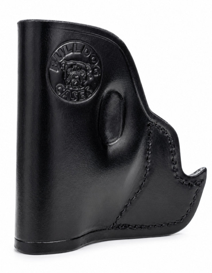Leather Pistol Holster for Concealed Carry - Hand Tooled, Black or Tan