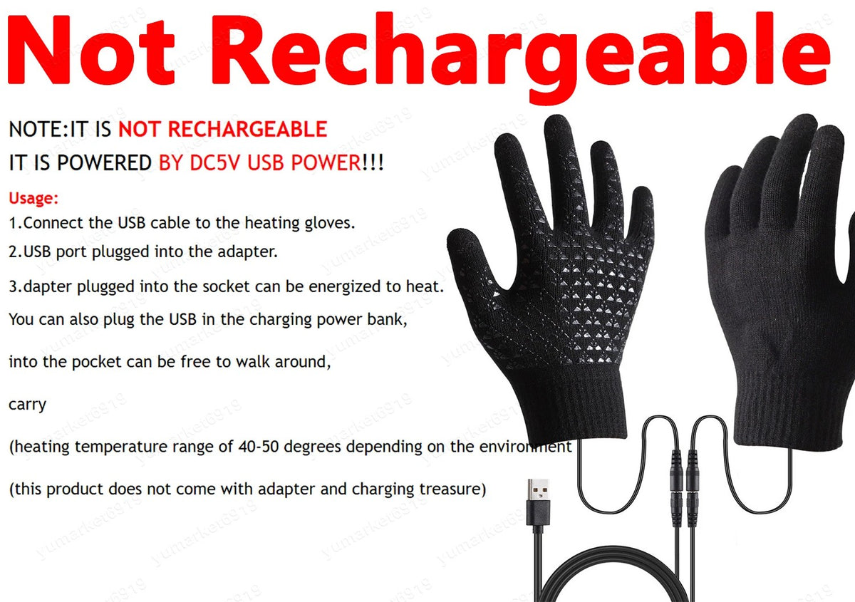 Heated Gloves Electric USB Hand Warmers Touchscreen Winter Gloves