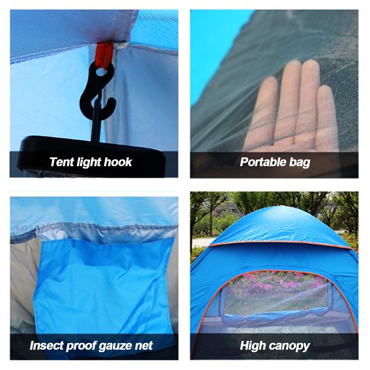 Portable 2-3 Person Waterproof Camping Tent Pop Up Canopy for Hiking and Outdoor