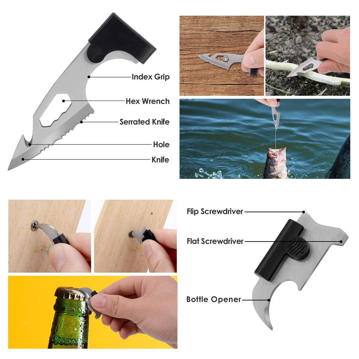 18-in-1 Credit Card Multitool with Screwdrivers, Compass & Bottle Opener – Portable Survival Gadget for Men and Women