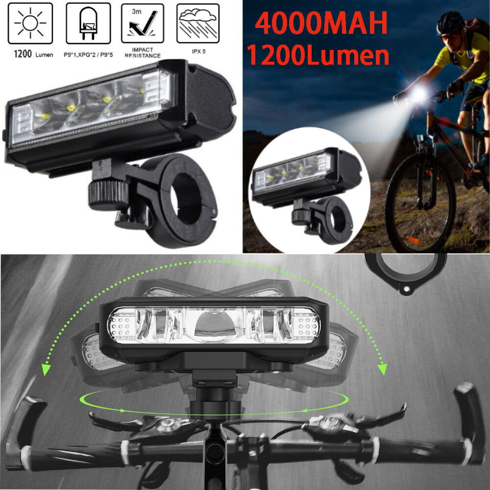Super Bright USB Rechargeable Waterproof Bicycle Front Headlight with 6 Modes
