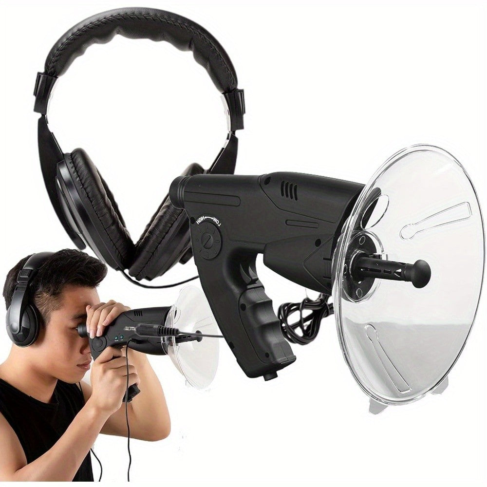 Parabolic Microphone Bird Observation Device with Headphones - Monocular Spy Camera