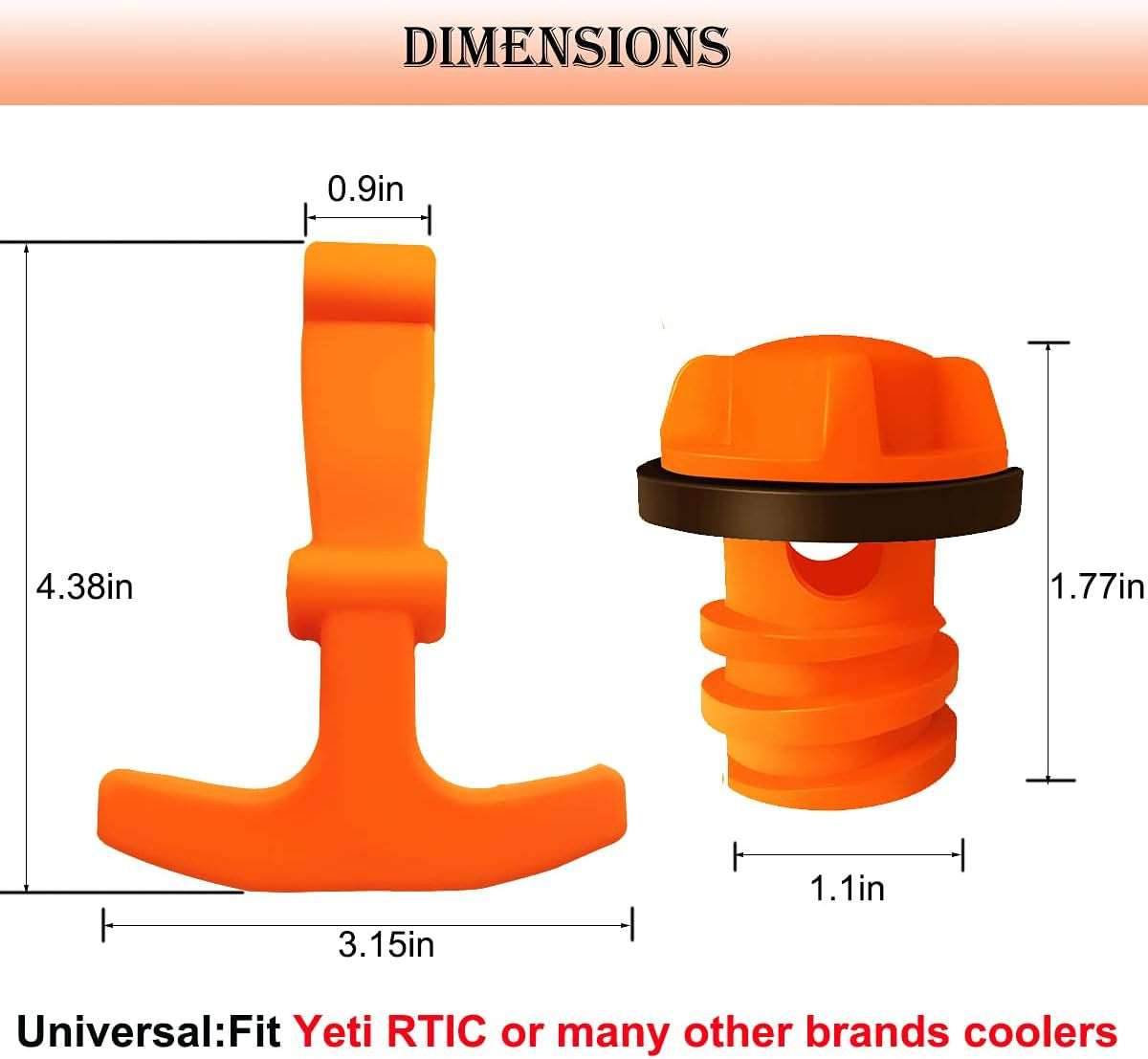 Cooler Drain Plugs Lid T Latch Straps Handles Replacement for RTIC YETI Coolers