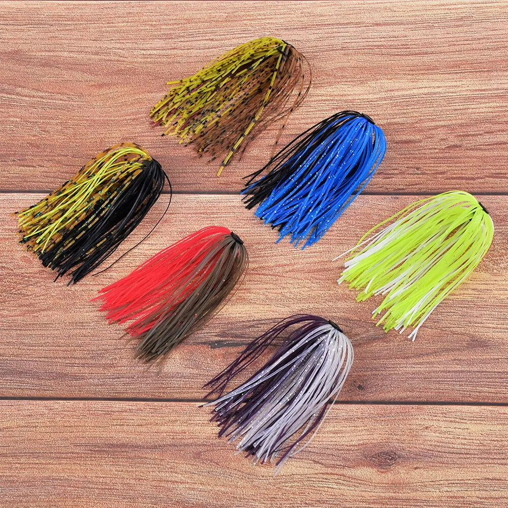 24 Pcs Silicone Fishing Lure Skirt Replacement for Spinnerbaits and Jig Lures