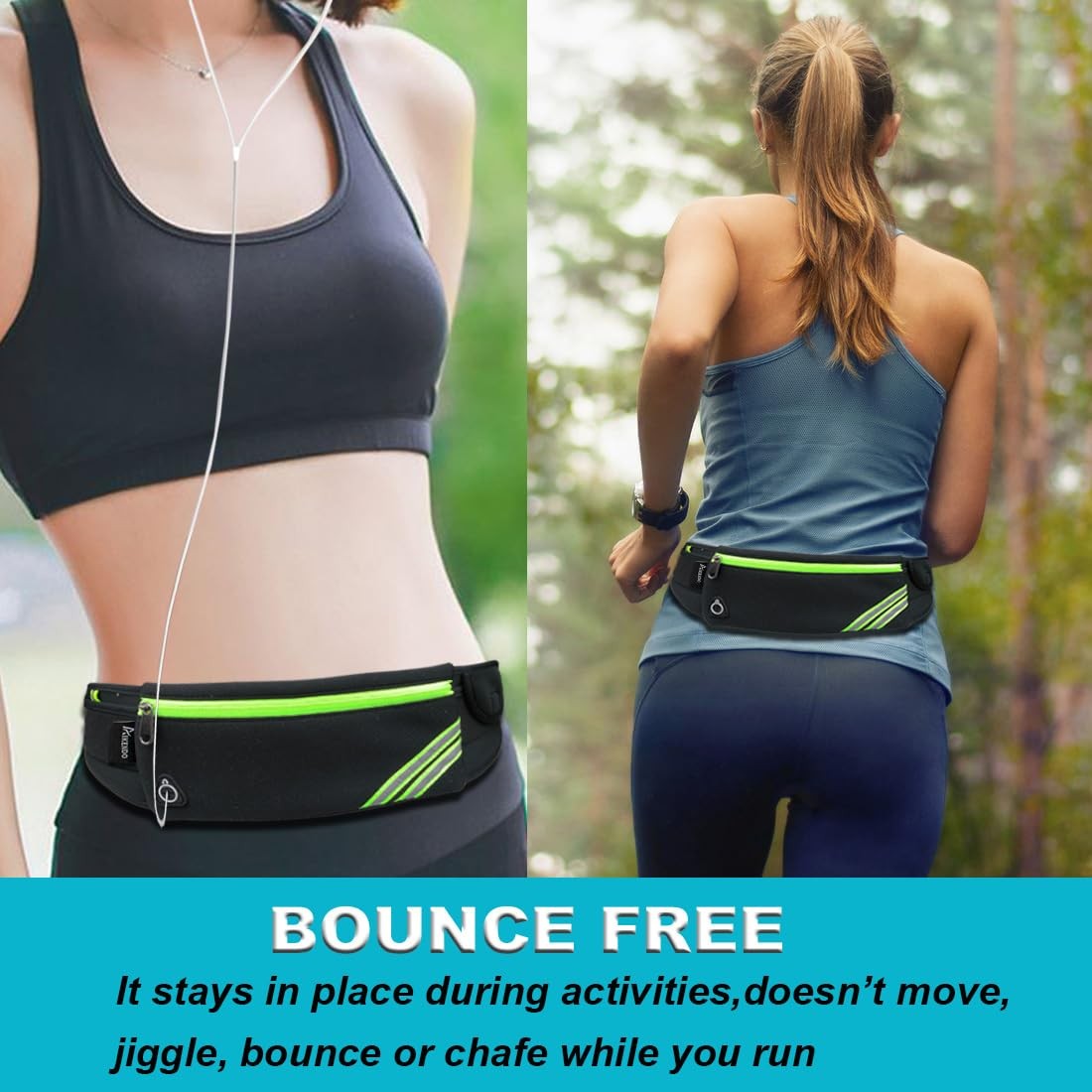 Running Belt Fanny Pack for Jogging, Hiking, Cycling - Water Resistant, Adjustable