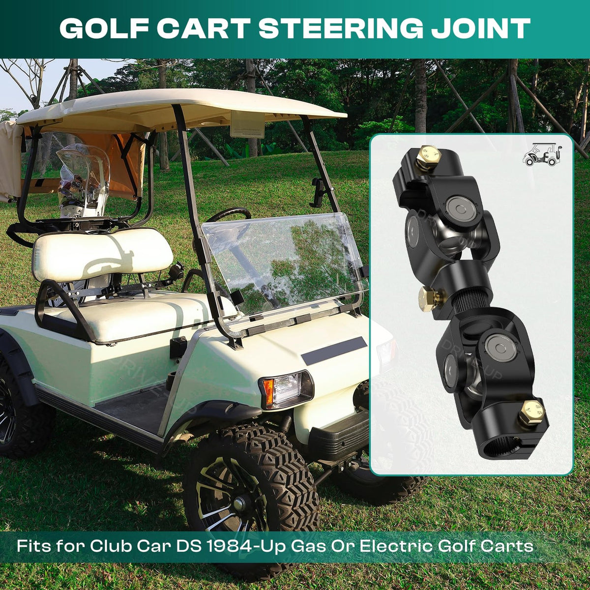 Golf Cart Steering Joint for Club Car DS - Black Replacement Part