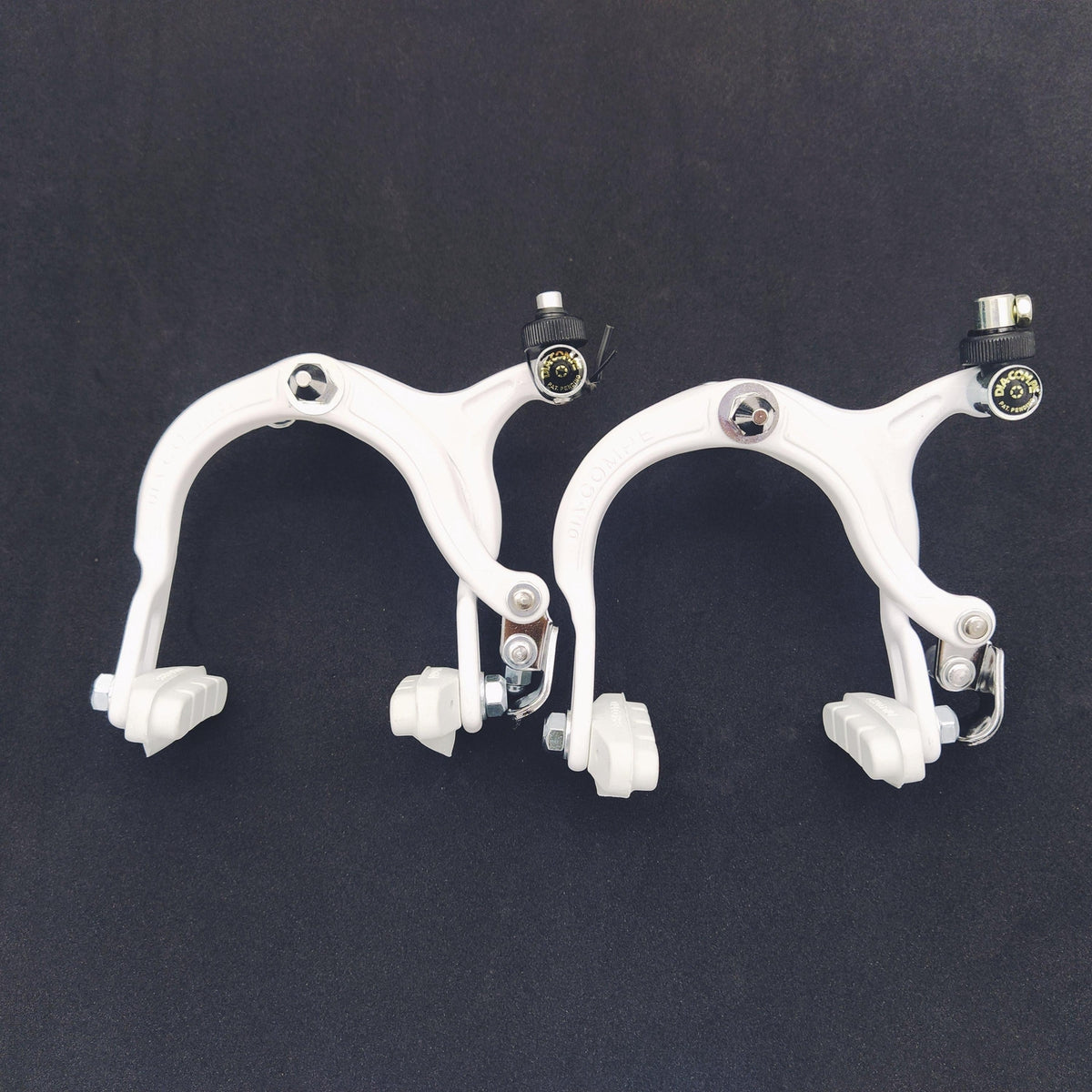 BMX Bicycle Brake Calipers Set White for Front & Rear - Old School Style