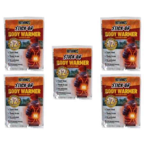 HotHands Supersize Body Warmer Pack of 5 - Up to 12 Hours Heat Adhesive