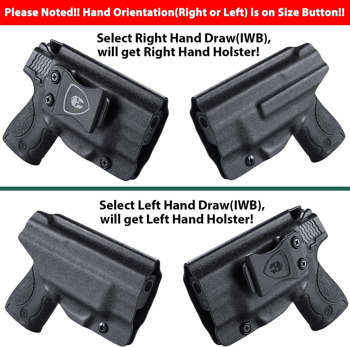 Kydex IWB Holster for Smith & Wesson M&P Shield Plus M2.0 M1.0 9mm/.40