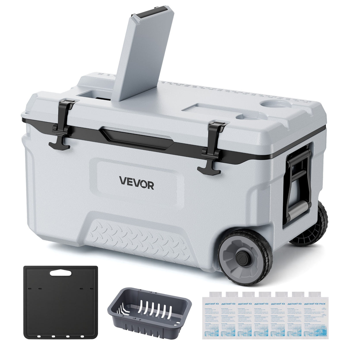 52QT Portable Hard Cooler with Rolling Wheels for Camping & Picnics
