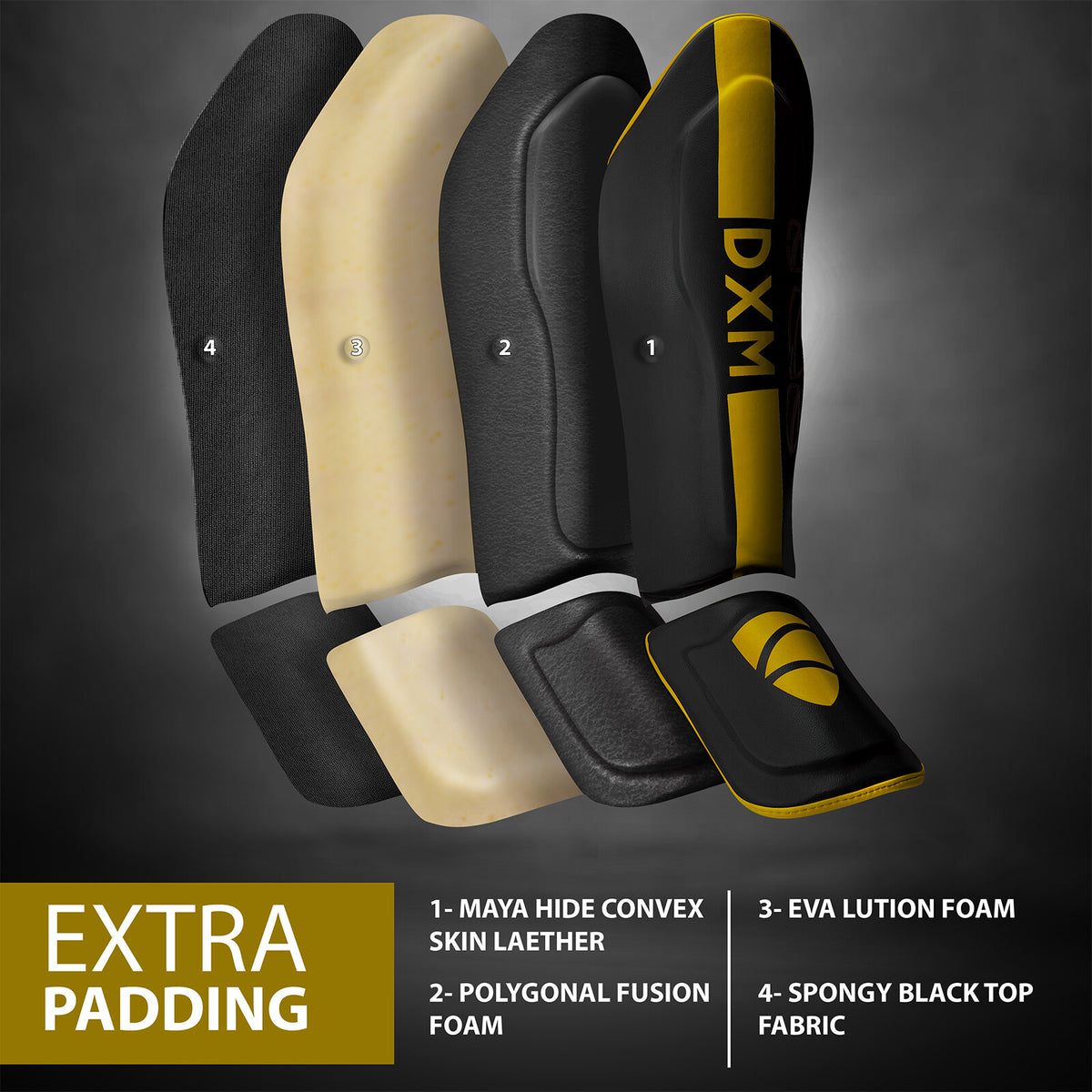MMA Shin Guards Instep Protectors Kickboxing Muay Thai Padding Gear - S to XL