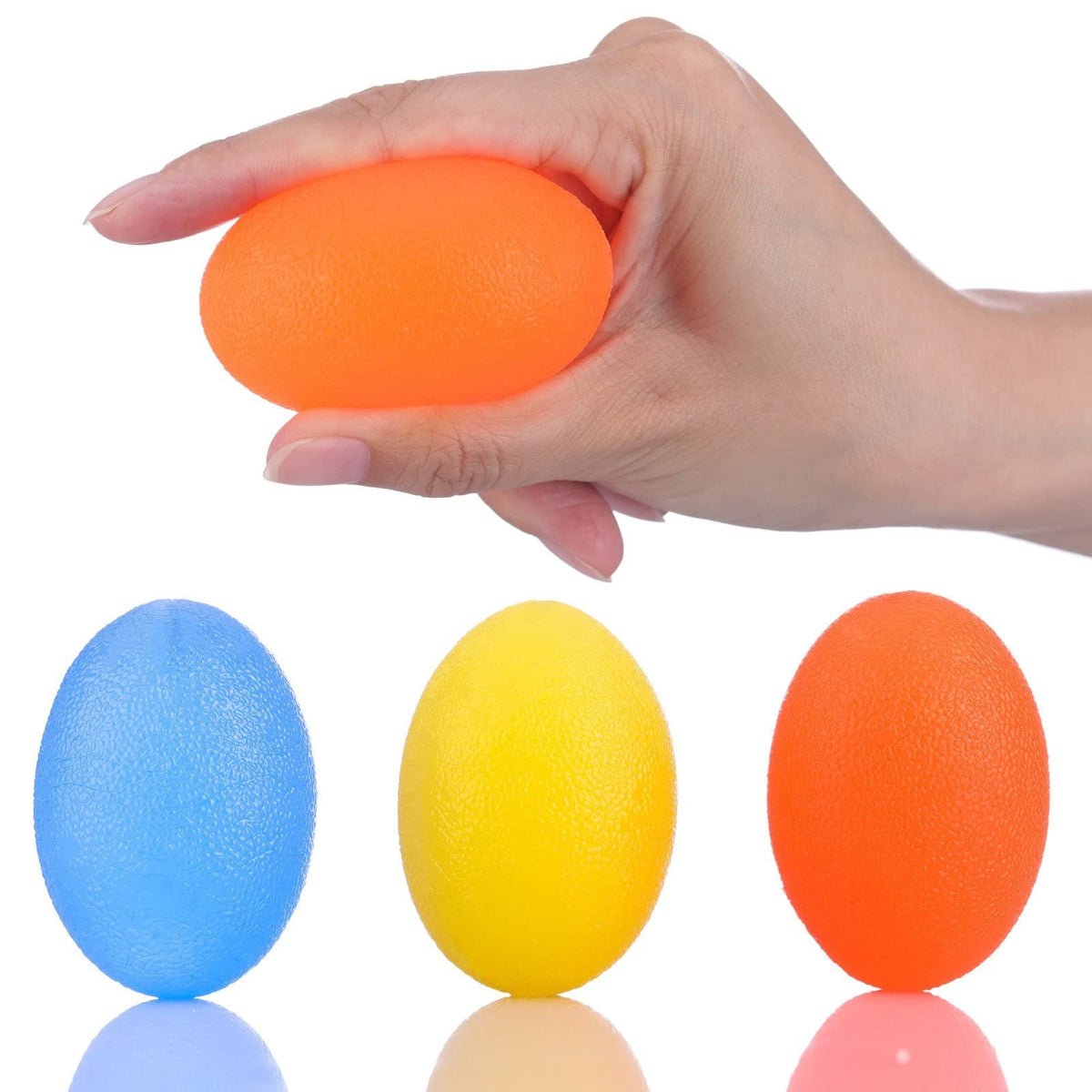 Hand Therapy Balls Stress Relief Set with 3 Resistance Levels for Hand & Forearm Exercise