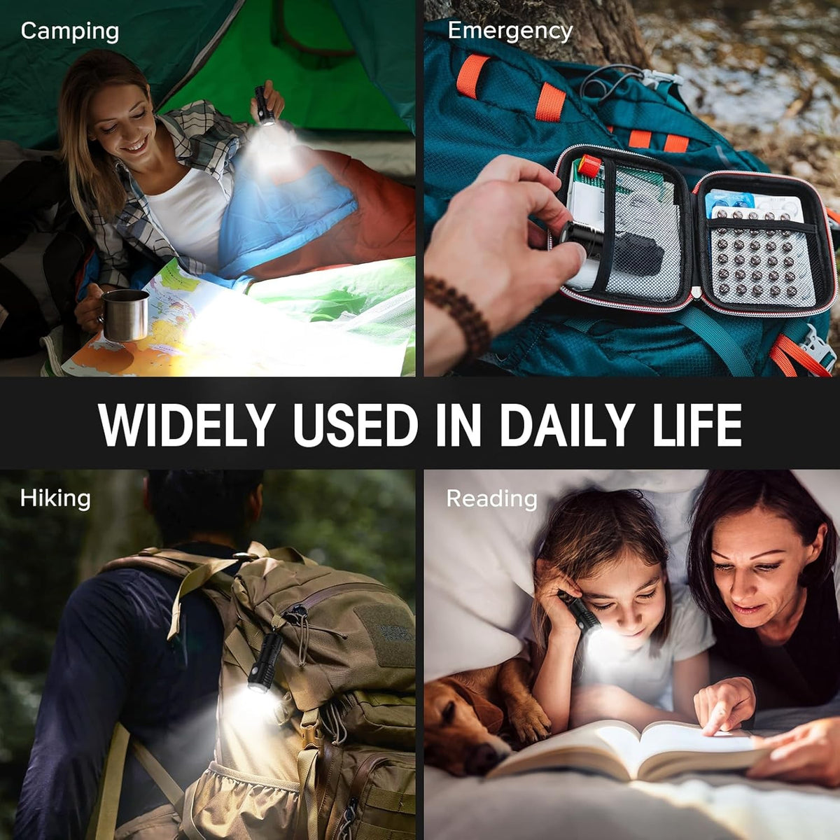 Mini Waterproof 3-Eyed Monster Flashlight with 5 Modes for Outdoors