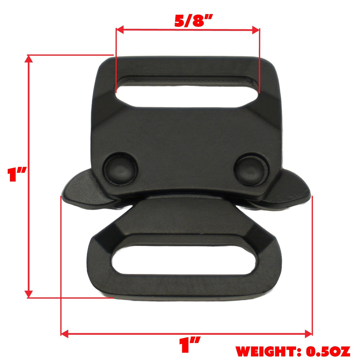 Mini Tactical Paracord Buckle - Matte Black, Silver & Chrome