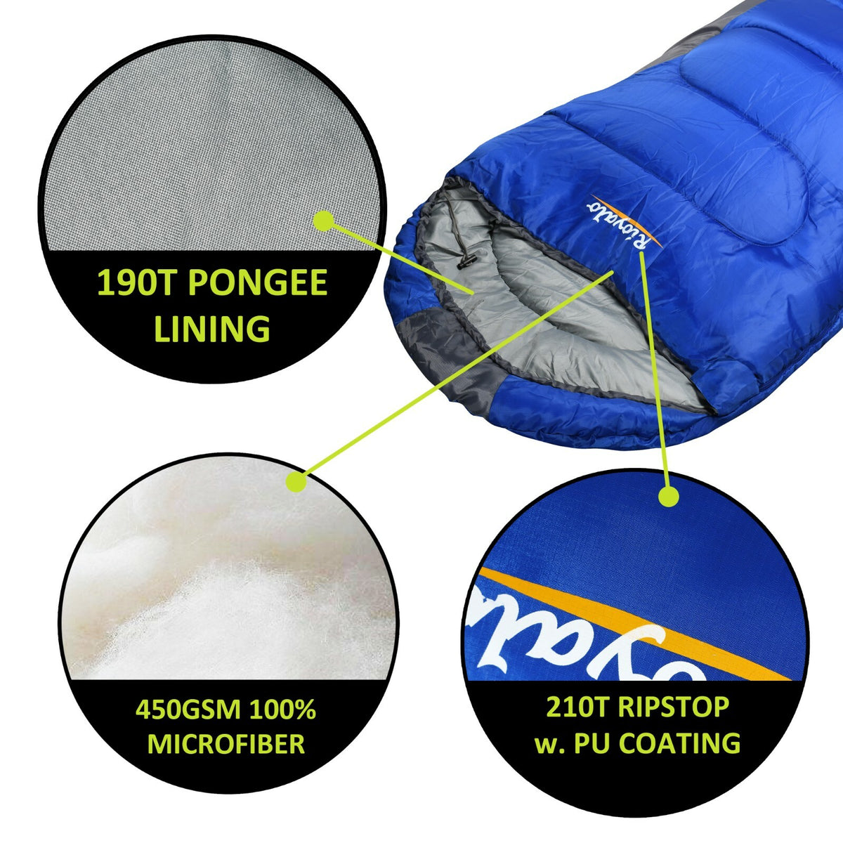 Zero Degree Winter Sleeping Bag for Camping & Hiking - Waterproof, Big & Tall