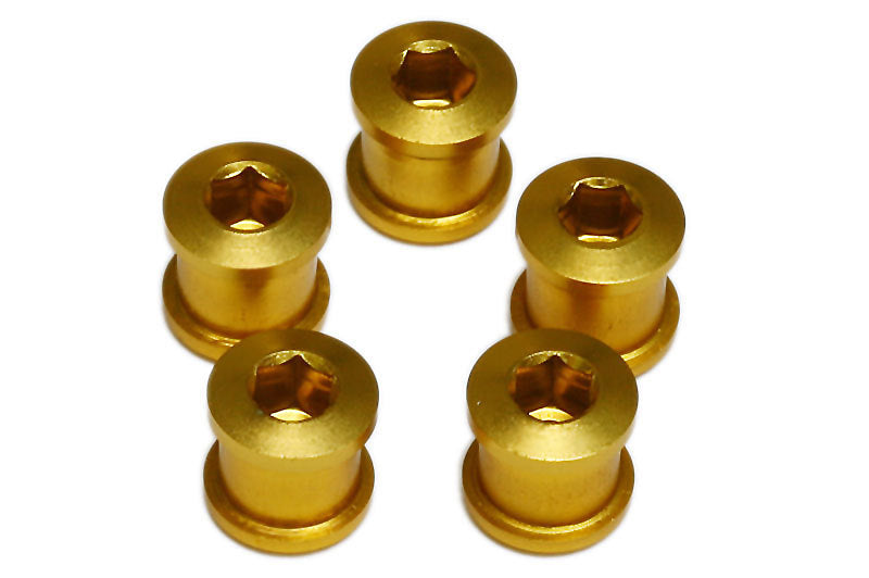 Lightweight Bicycle Chainring Bolts for Shimano & BMX - Gold
