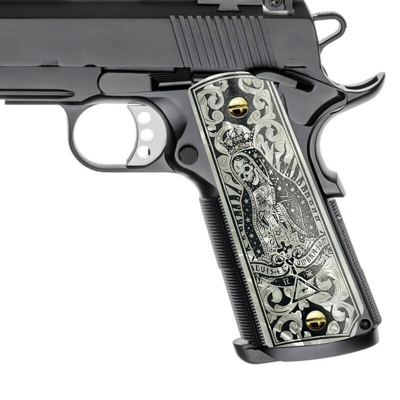 Full-Size 1911 Pistol Grips for Colt Springfield & Clones White Pearl Custom Fit