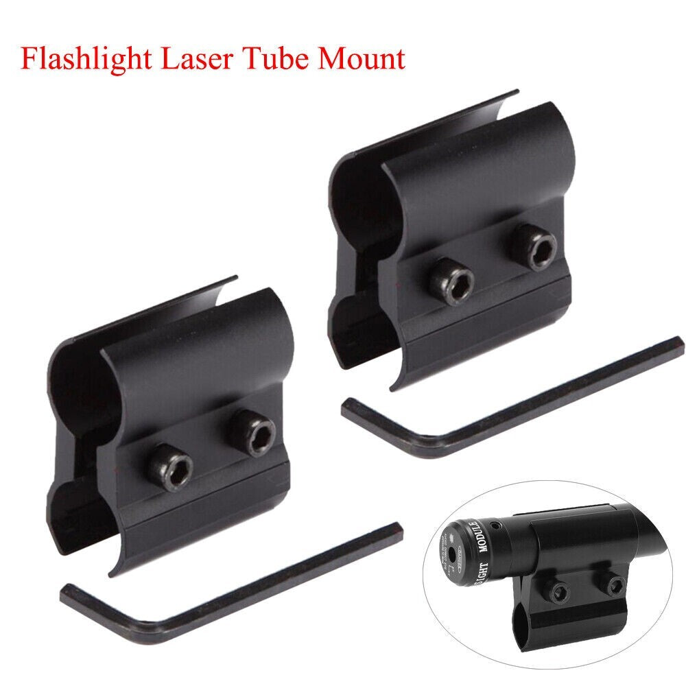 Tactical Gun Barrel Mount for Flashlights and Lasers – Black Aluminum Clamp