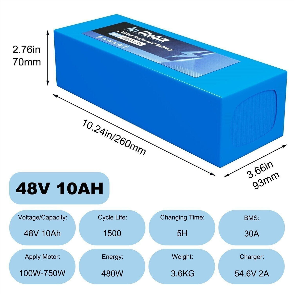 Electric Bike Battery 36V-72V for E-Scooter & Bicycle UL 2271 Certified