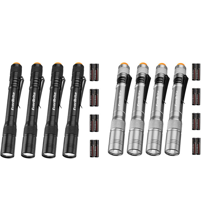 LED Pen Light Set - 4 Pack Compact Aluminum Pocket Flashlights with 3 Light Modes