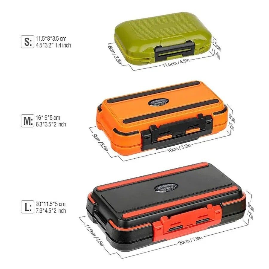 Waterproof Fishing Tackle Box with Compartments 2-Layer Hard Case Storage