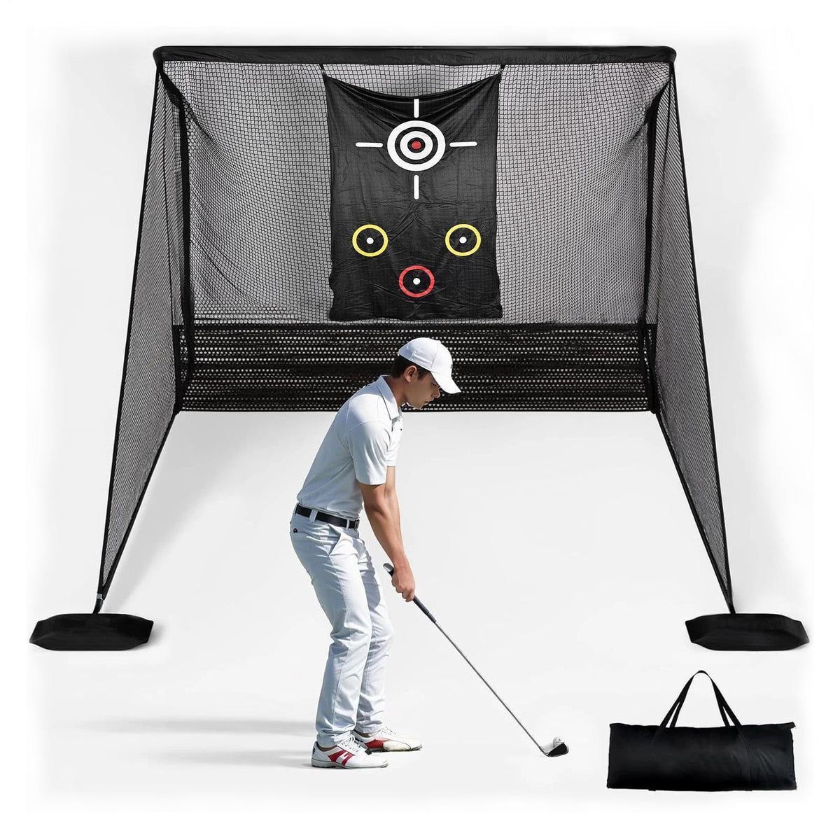 Heavy Duty 10x11ft Golf Practice Net with Target Cloth for Backyard & Indoor Use