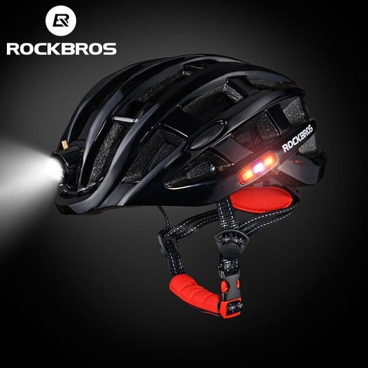 Ultralight Bicycle Helmet with Built-in Smart Headlamp USB Rechargeable