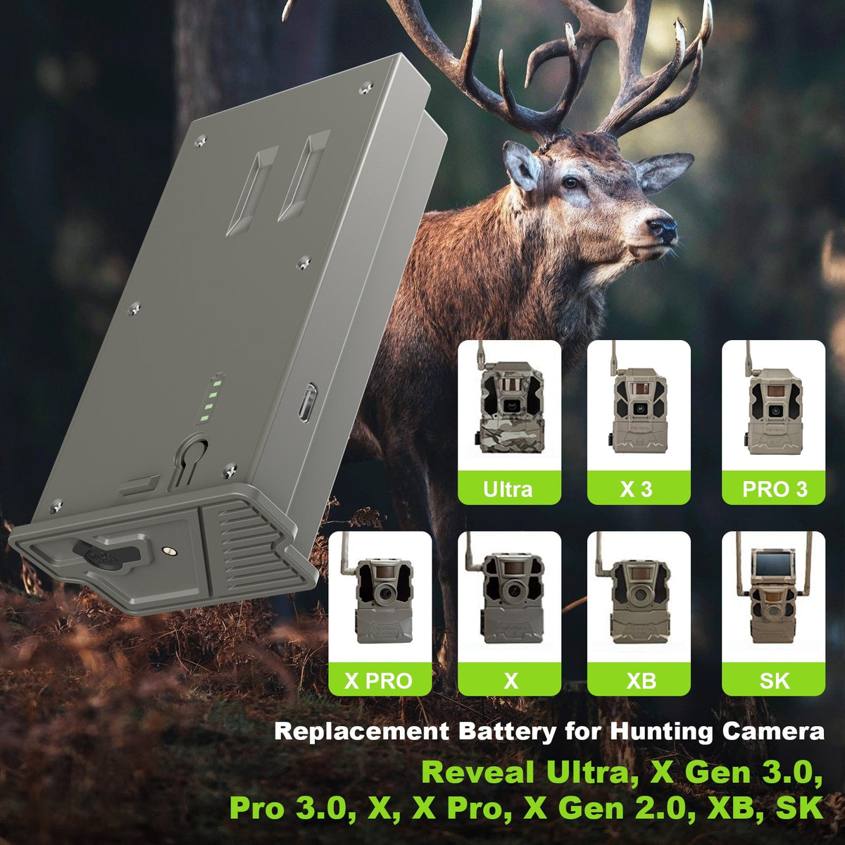 High-Capacity 6000mAh Rechargeable Battery for Tactacam Reveal X & Pro Cameras