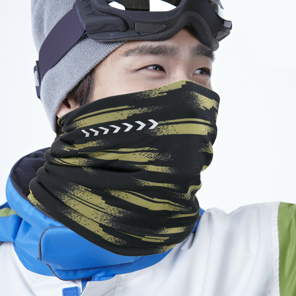 Winter Fleece Neck Gaiter - Reflective Ski Face Mask for Cold Weather